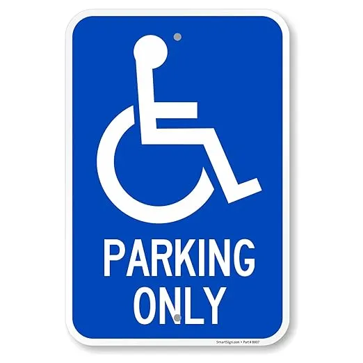 Basics Handicap Parking Only Sign